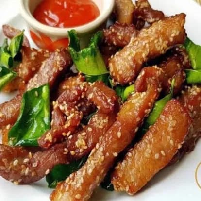 หมูทอดแดดเดียว